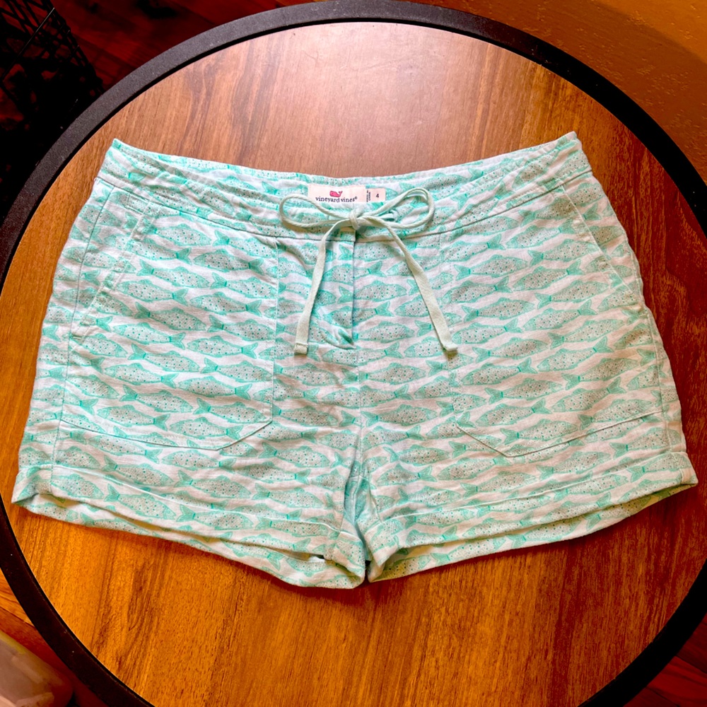 Vineyard Vines Linen Printed Shorts Sz 4